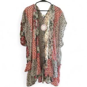 Multicolor Patterned Kimono